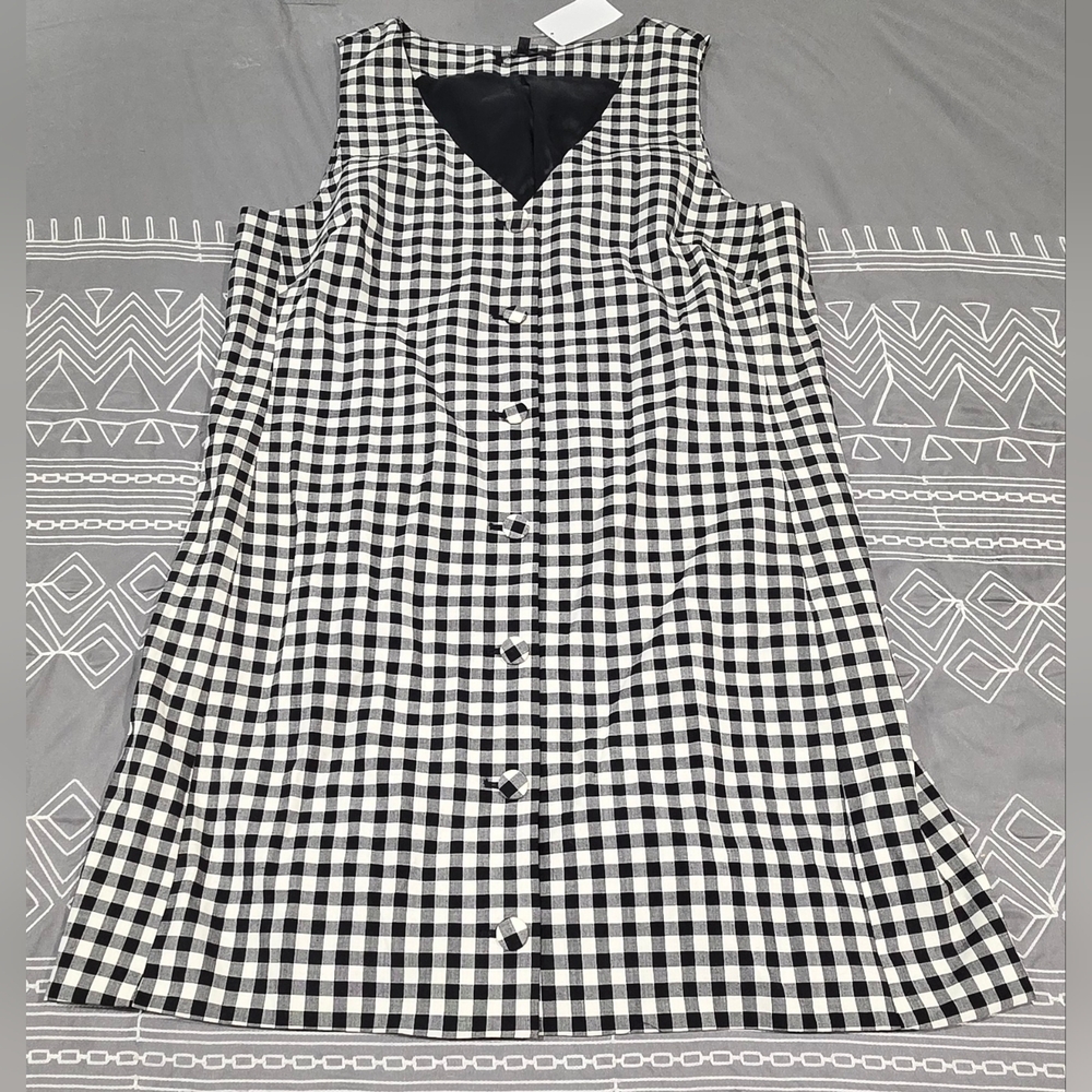 Madewell Black and White Gingham Mini Dress